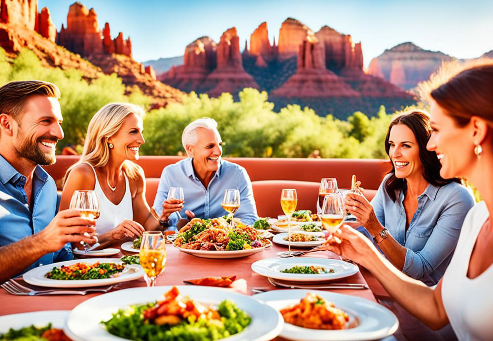 dining in sedona with stunning red rock views