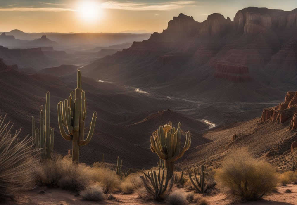 A cactus in a desert